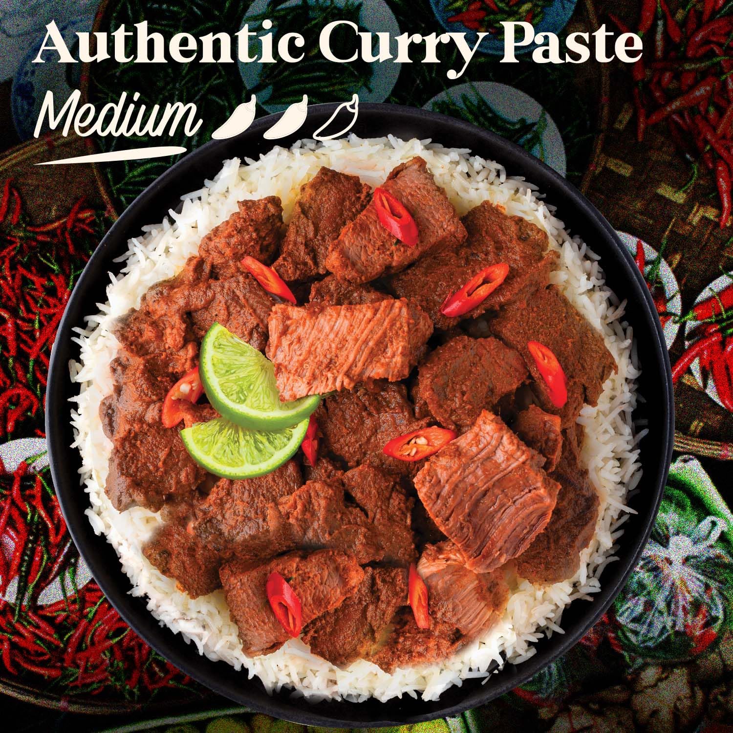 Homiah Rendang Curry Paste, 4 Oz - Vegan, Gluten-Free, Non-GMO Indonesian Curry Paste, Thai Essentials for Kitchen - Premium Rendang Thai Paste
