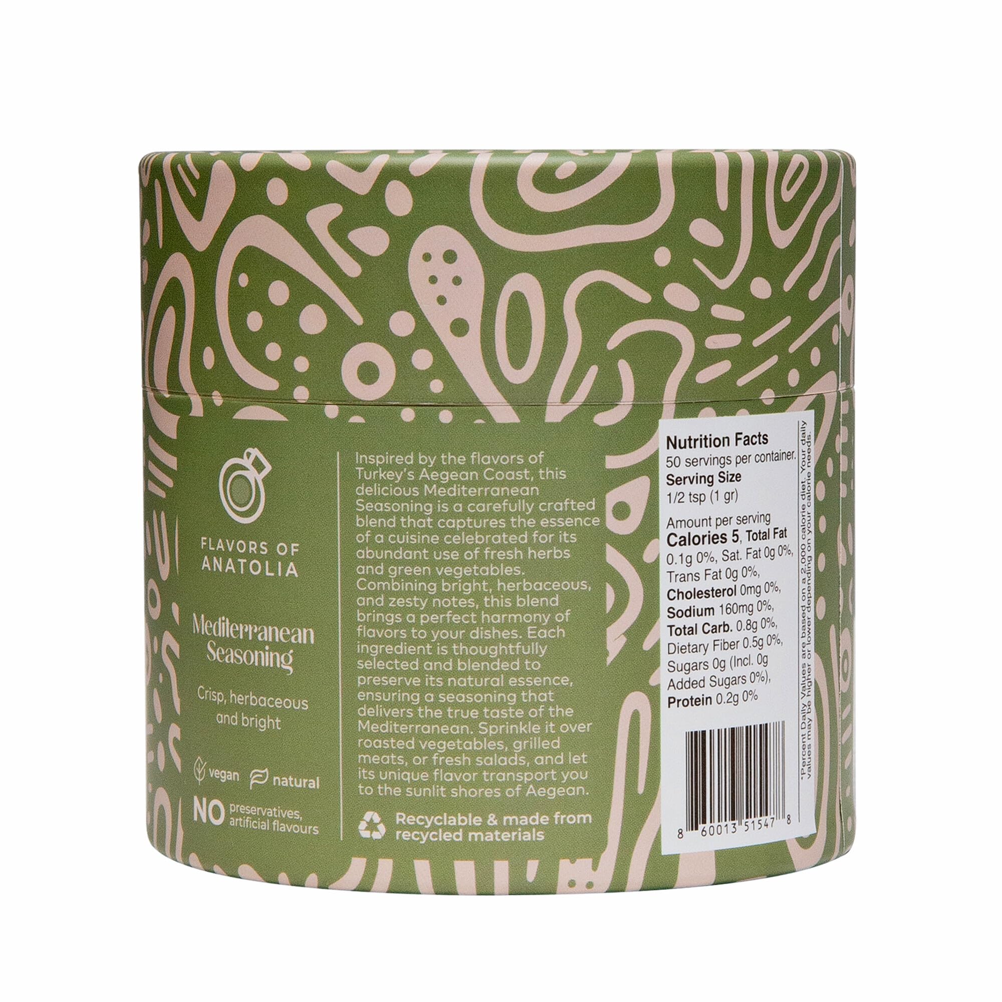 Cybele’s Harvest Mediterranean Seasoning 1.9oz, Herb Spice Blend, Greek Seasoning Alternative for Chicken Fish Vegetables