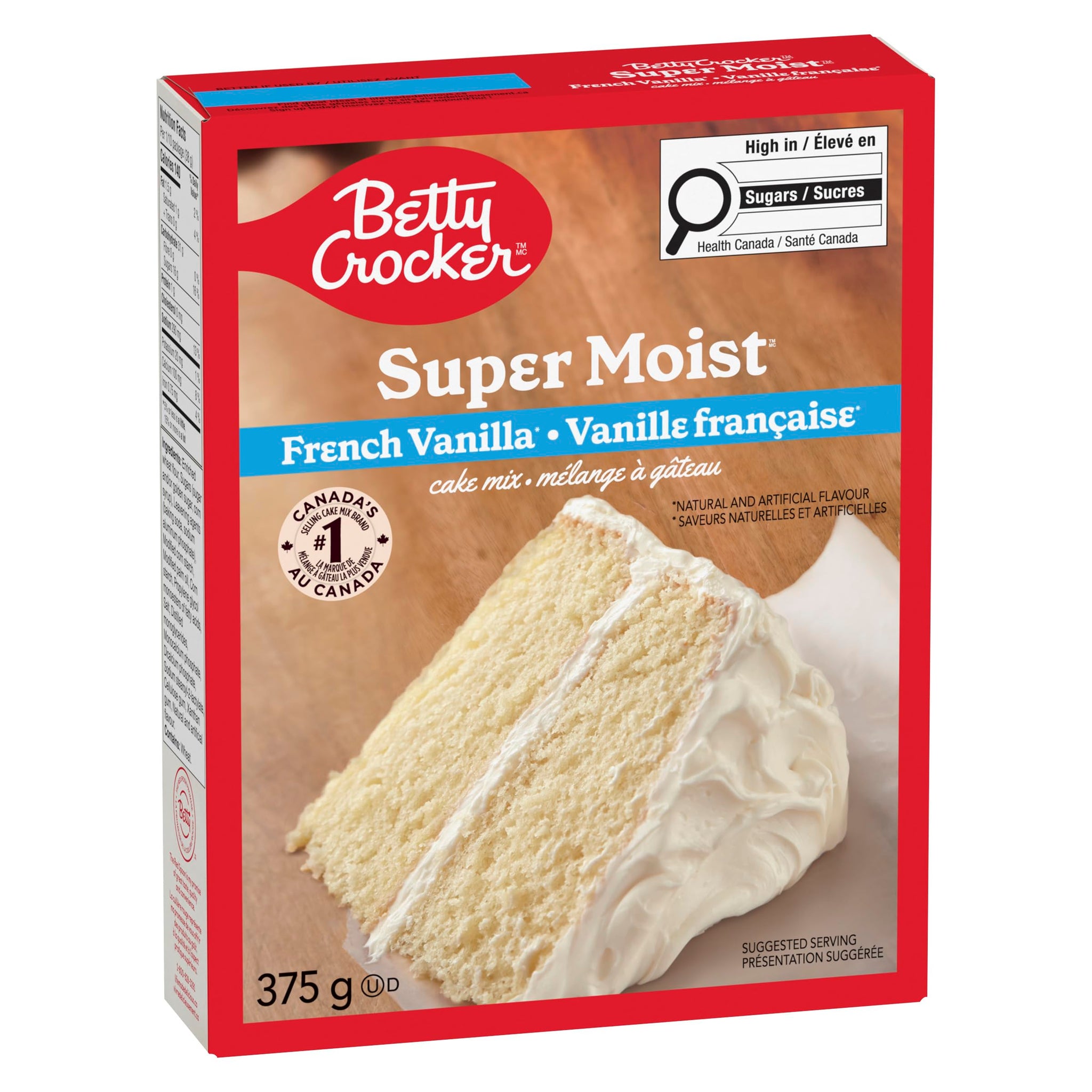 Betty Crocker - Cake Mix - Super Moist French Vanilla Flavour, 375 Grams Package of Cake Mix, Baking Mix
