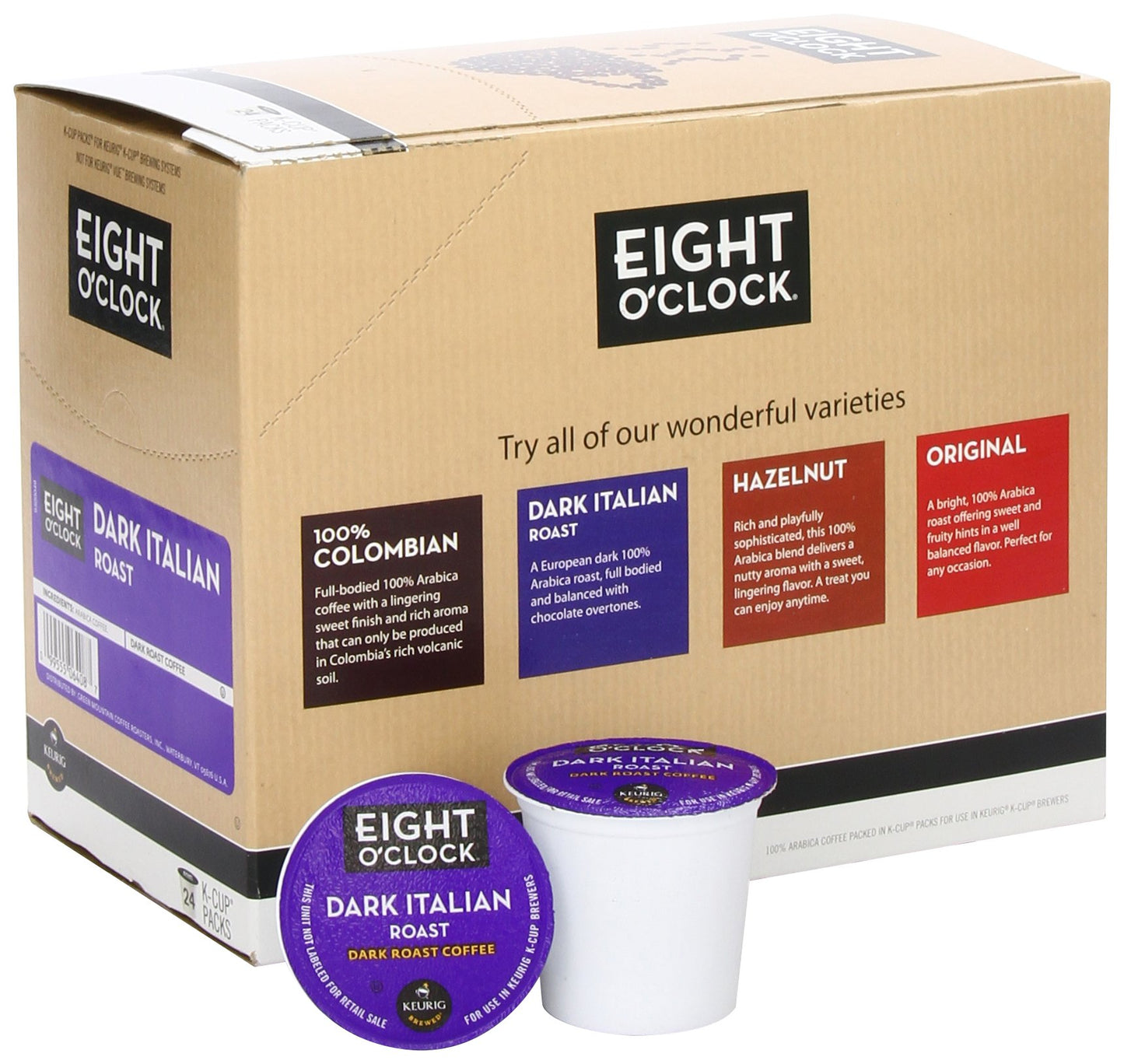 Eight O'Clock Coffee Dark Italian Roast K-Cups, 24-Count (Pack of 2)