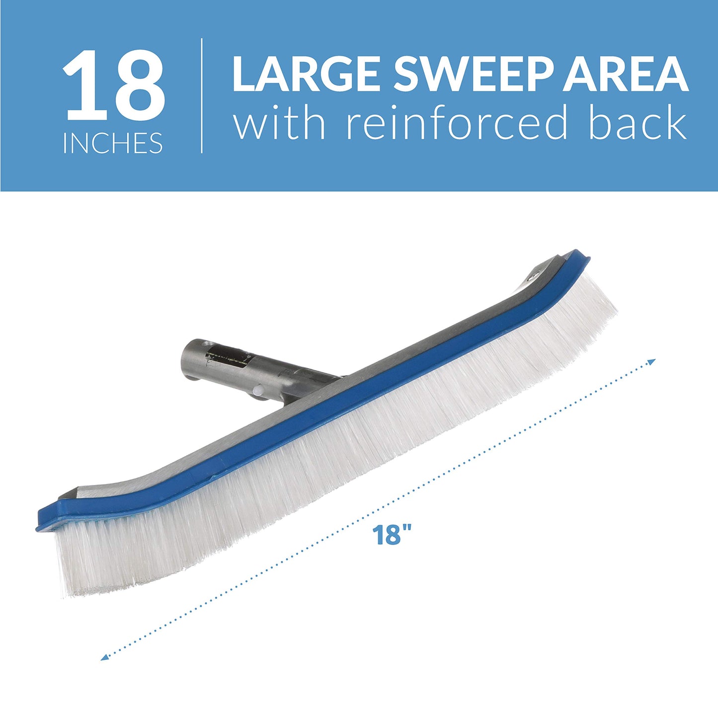 Blue Devil Pool Wall Brush Deluxe with Poly Bristles - 18"