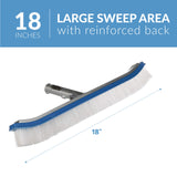 Blue Devil Pool Wall Brush Deluxe with Poly Bristles - 18"