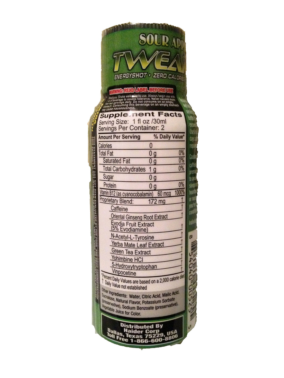 Tweaker Extreme Energy Drinks - Extra Strenth - Sour Apple (12 Pack)