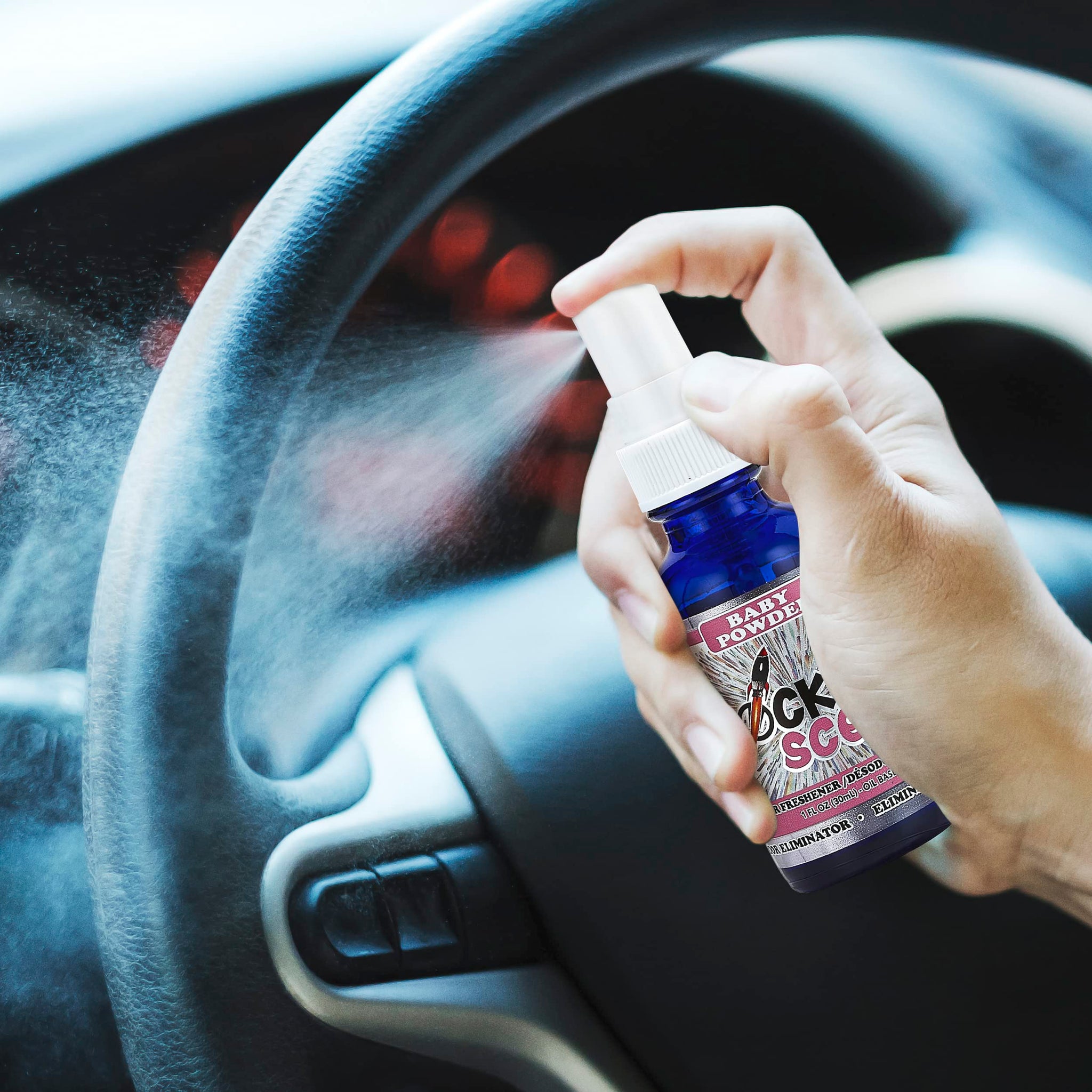 ROCKET SCENT 100% CONCENTRATED OIL BASE AIR FRESHENER 1oz. (Baby Powder)