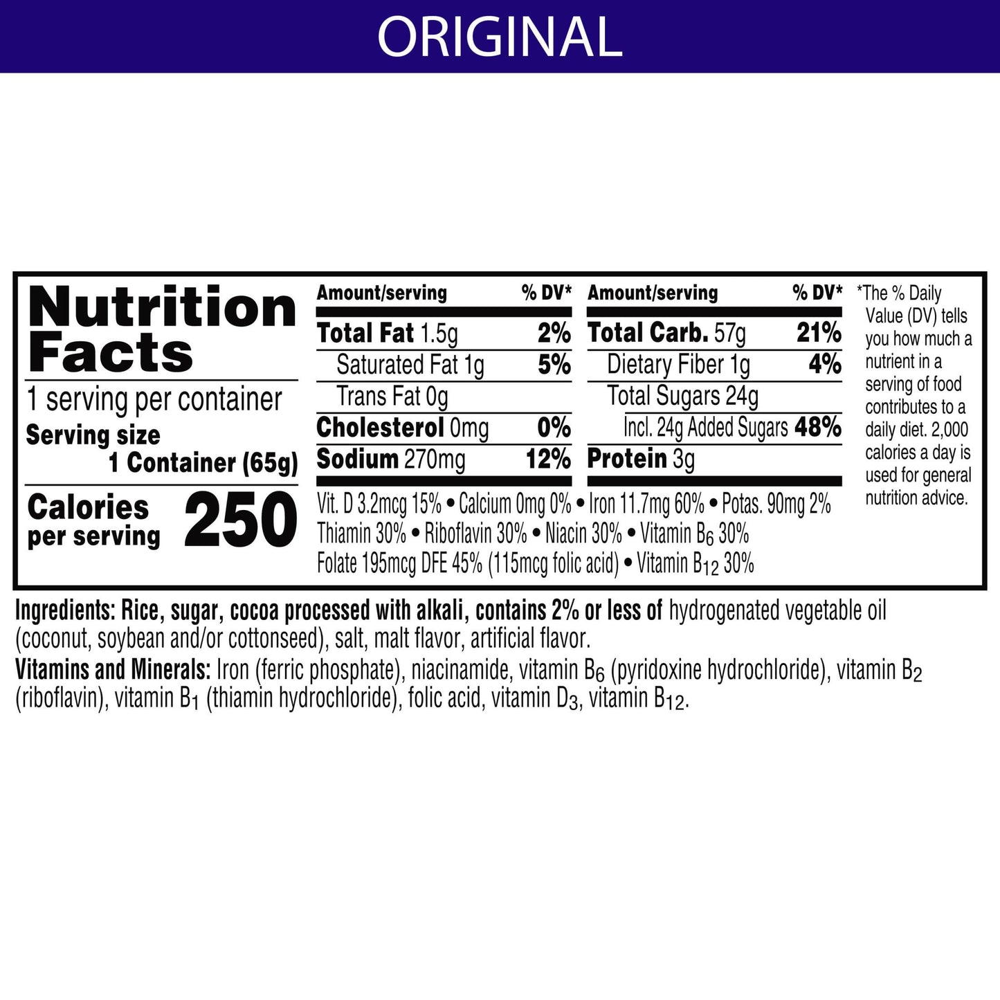 Kellogg's Cocoa Krispies Cold Breakfast Cereal Cups, Kids Snacks, Cereal Cups to Go (12 Cups)