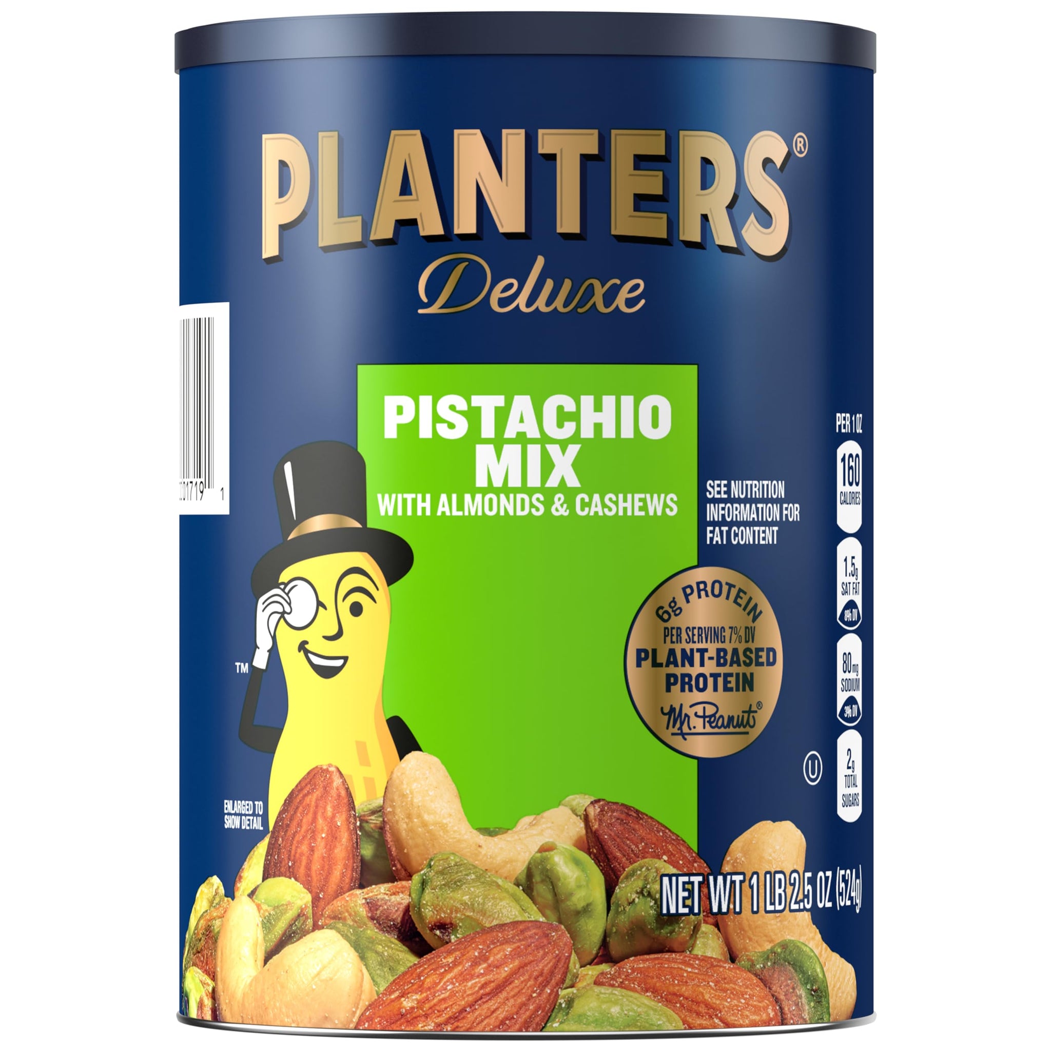 PLANTERS Pistachio Nuts Lovers Nut Mix with Pistachios no shell, Almonds & Cashews, Party Snacks, Plant-Based Protein, After School Snack, Bulk Nuts