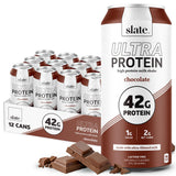 Slate Milk - Ultra Protein Shake - Chocolate - 42g Protein, 1g Sugar, 190 Calories, 2g Net Carbs - Lactose Free, No Added Sugar - Made with Ultra