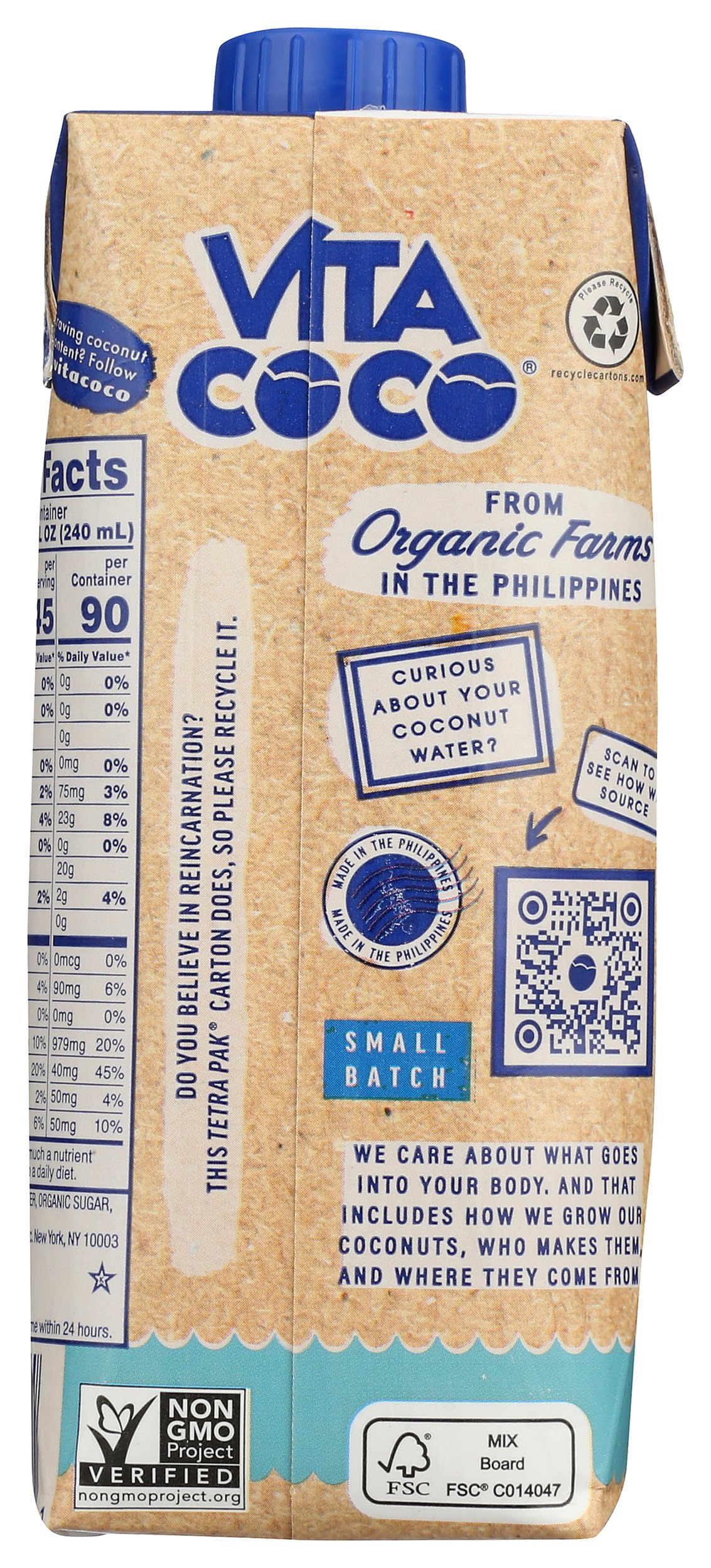 Vita Coco Organic Farmers Coconut Water, 16.9 FZ