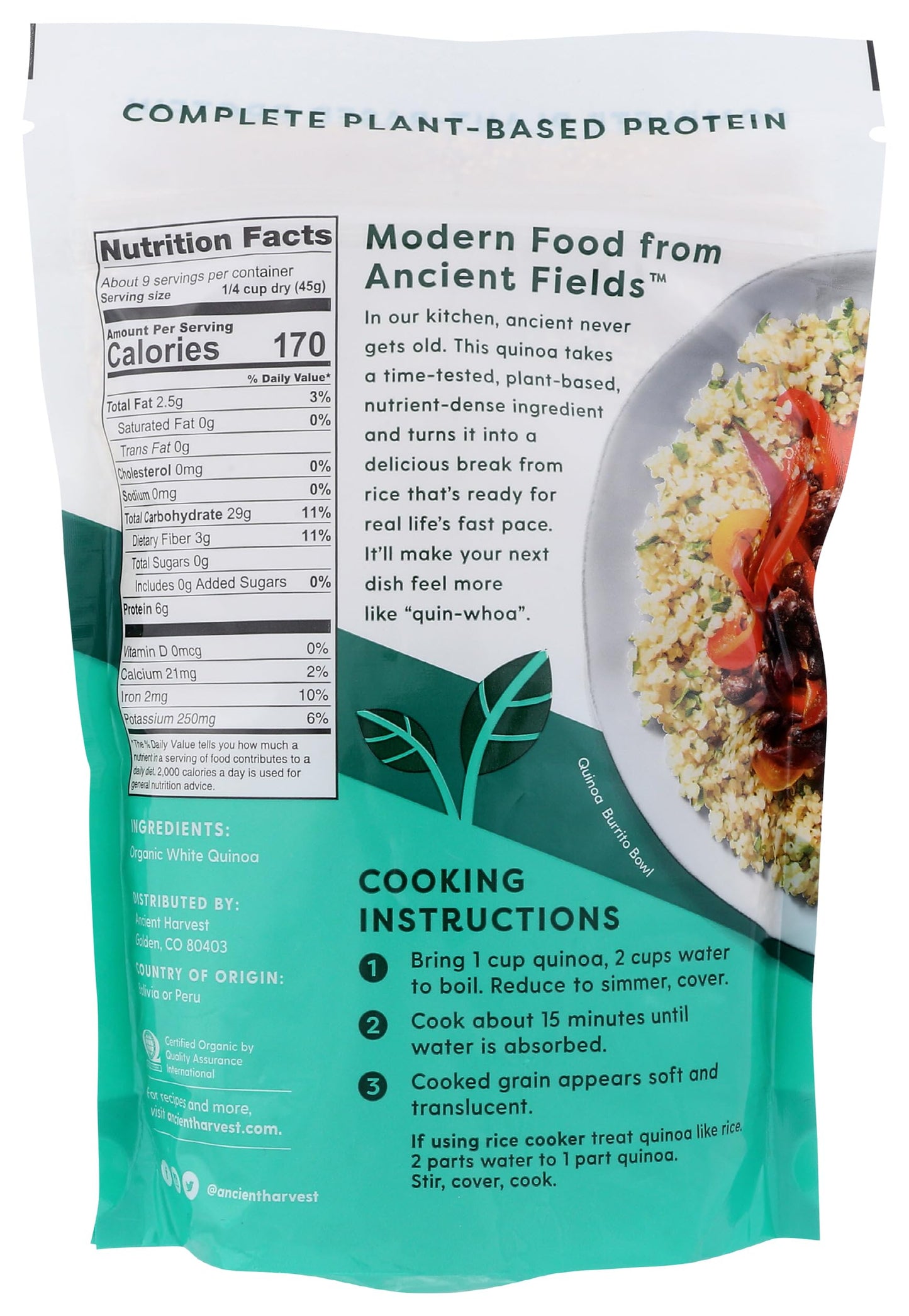 Ancient Harvest Pre-Rinsed Organic Quinoa, Traditional, 12 Ounce-Packaging may vary