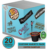 Crazy Cups Custom Variety Pack Coffee, Single Serve Cups for Keurig K Cup Brewers, Variety, 20 Count