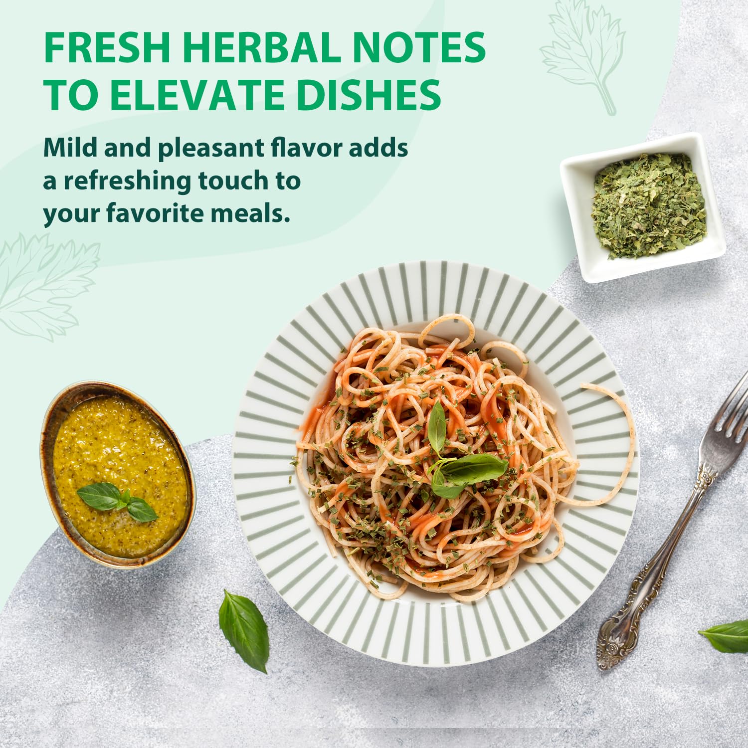 Soeos Parsley Flakes, 2.1 oz (60g), Dried Parsley Leaves, Fresh Flavor and Aroma, Perfect for Seasoning, Garnishing, and Cooking