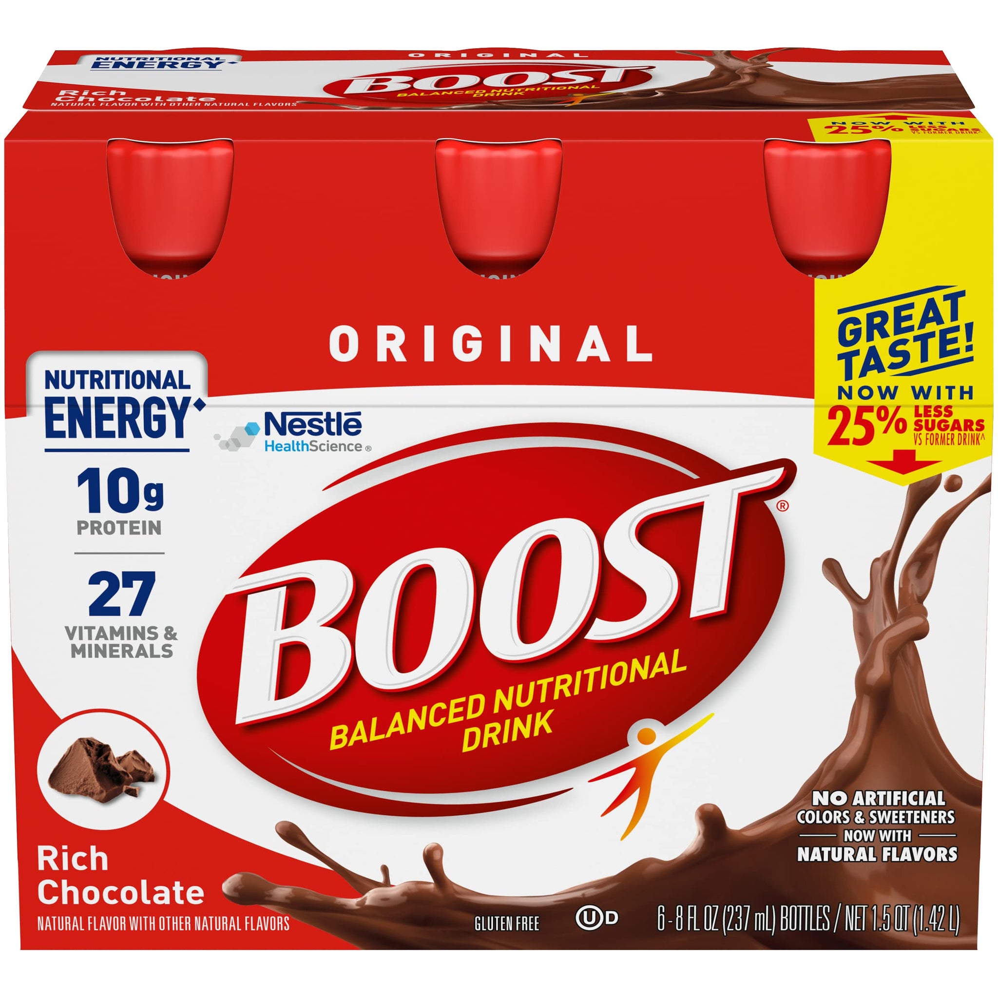 Boost Original Nutritional Energy Balanced Nutritional Drink (6 Count (Pack of 2), Chocolate)