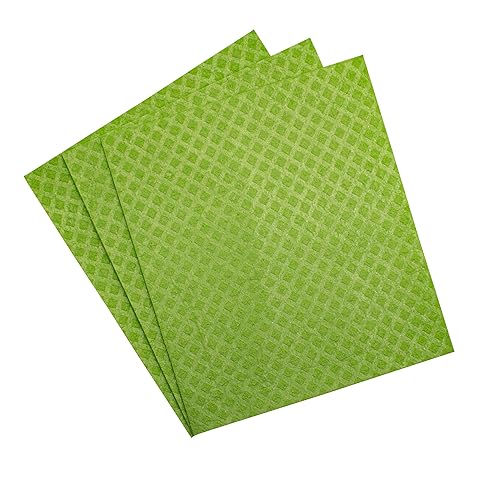 Biosmart Reusable Multi-Purpose Cloths: Paper Towel Alternative, Absorbent, Quick Drying, Lint-Free, 3 Count, Green, Cotton/50%, Viscose/50%