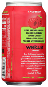 Waku, Tea Prebiotic Herbal Raspberry, 12 Fl Oz