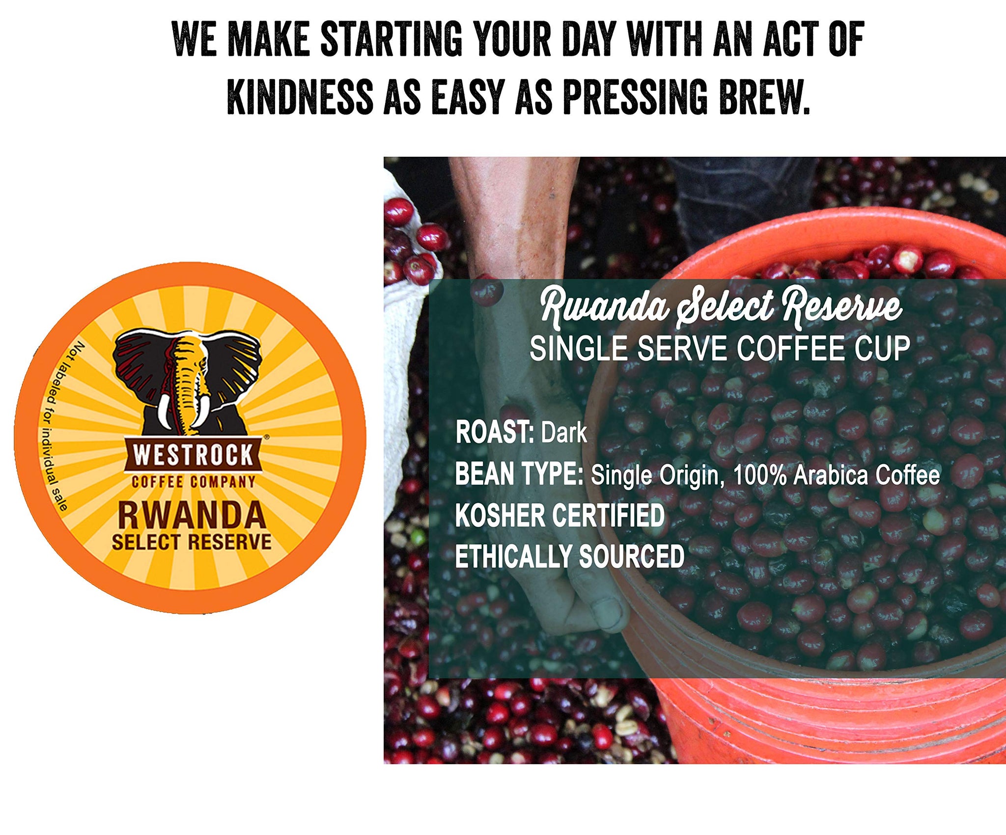 Westrock Coffee Company Rwanda Select Reserve Best Dark Roast Gourmet Single Serve Cups 12 Count (Pack of 3)