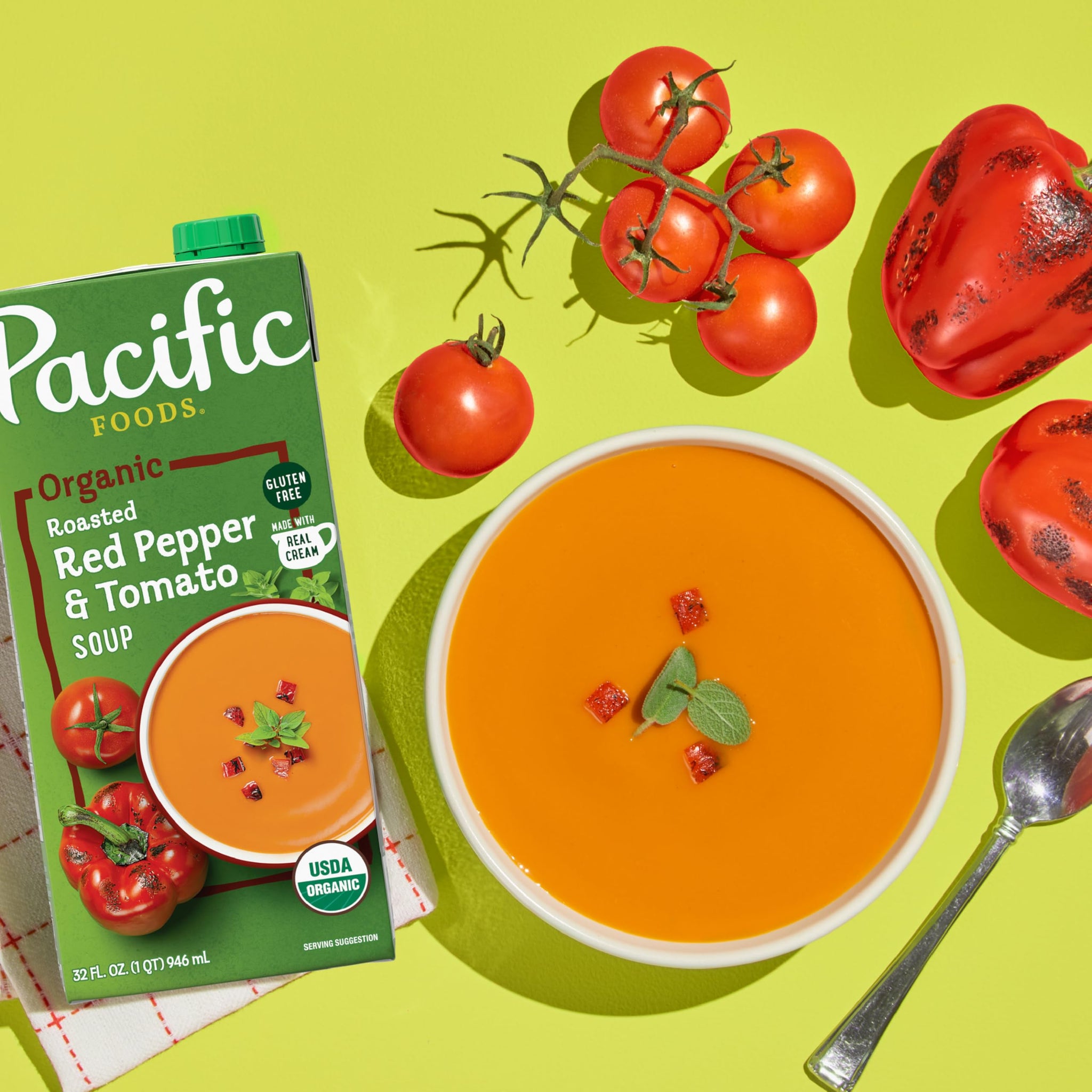 Pacific Natural, Organic Creamy Roasted Pepper & Tomato Soup, 32 Fl Oz