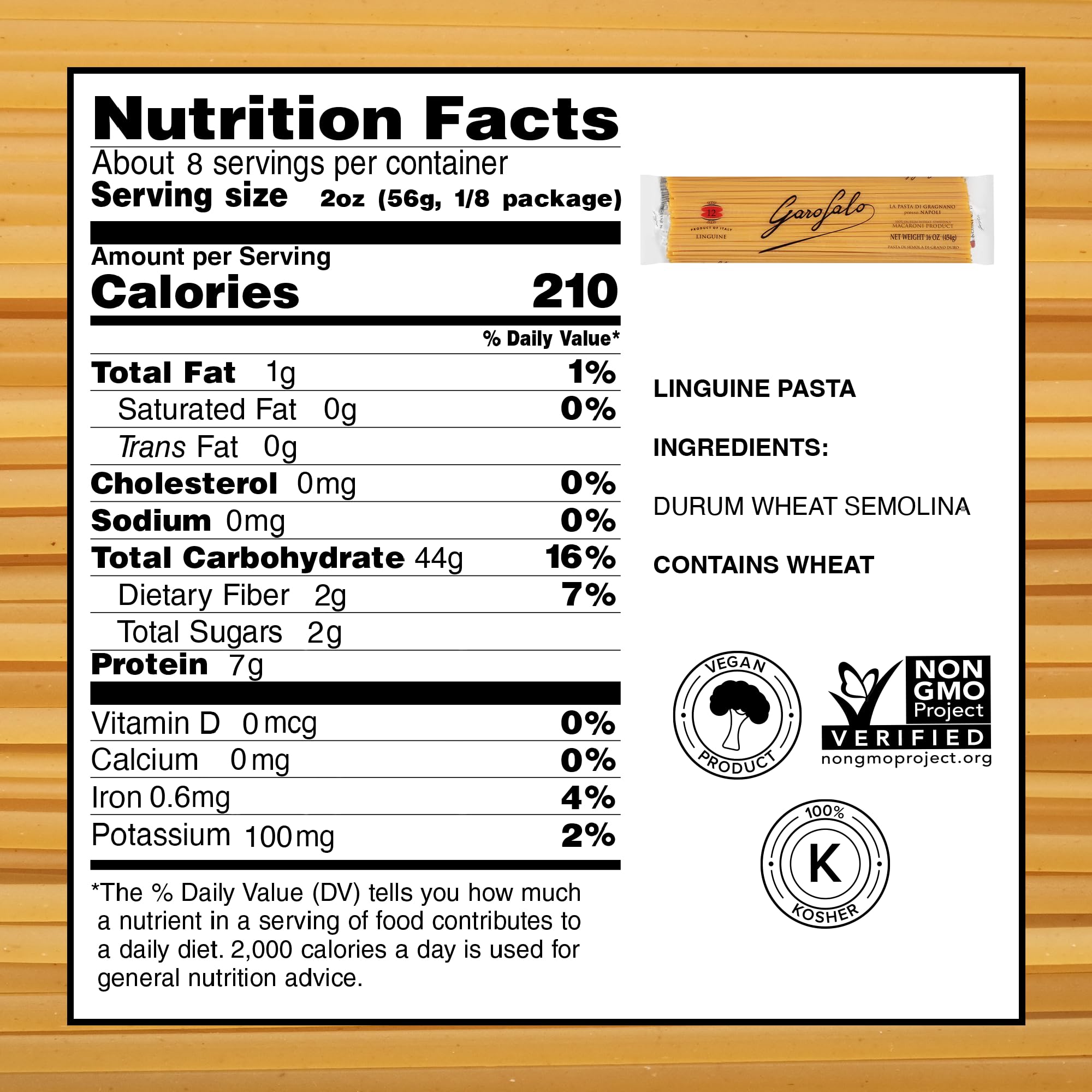 Garofalo - Premium Durum Wheat Semolina Linguine Pasta, Italian Made, Bronze-Drawn, Al-Dente, One-Ingredient Pasta (4 pack)