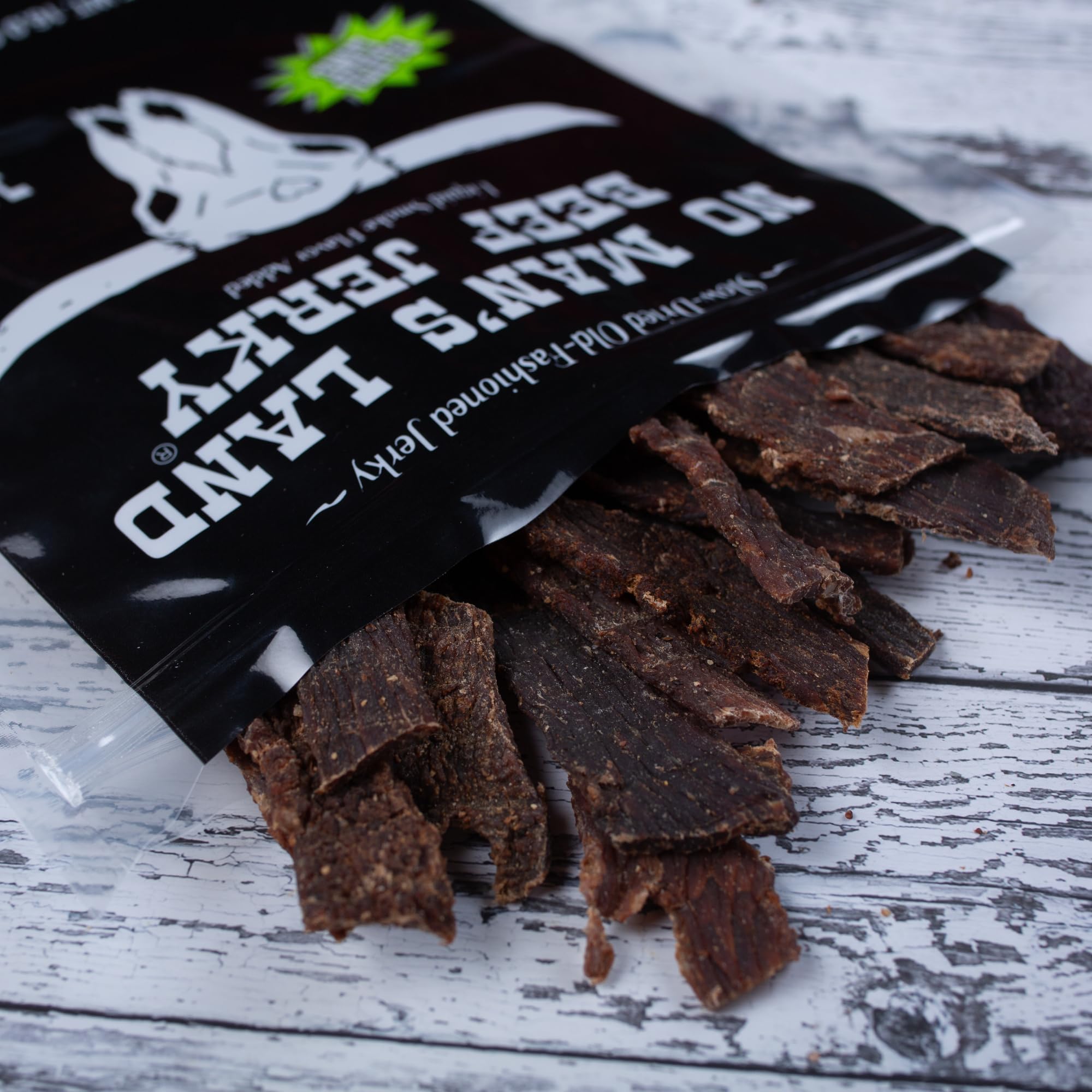 No Mans Land Beef Jerky - Fajita Lime 16oz Bag | High Protein, Low Card, Low Calorie Beef Snack | Smoked & Seasoned Jerky Strips | Gluten Free