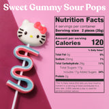 Hello Kitty Gummy Skewers, Character and Sour Belt Gummies, Individually Wrapped Candy Gifts, 4 Count Box