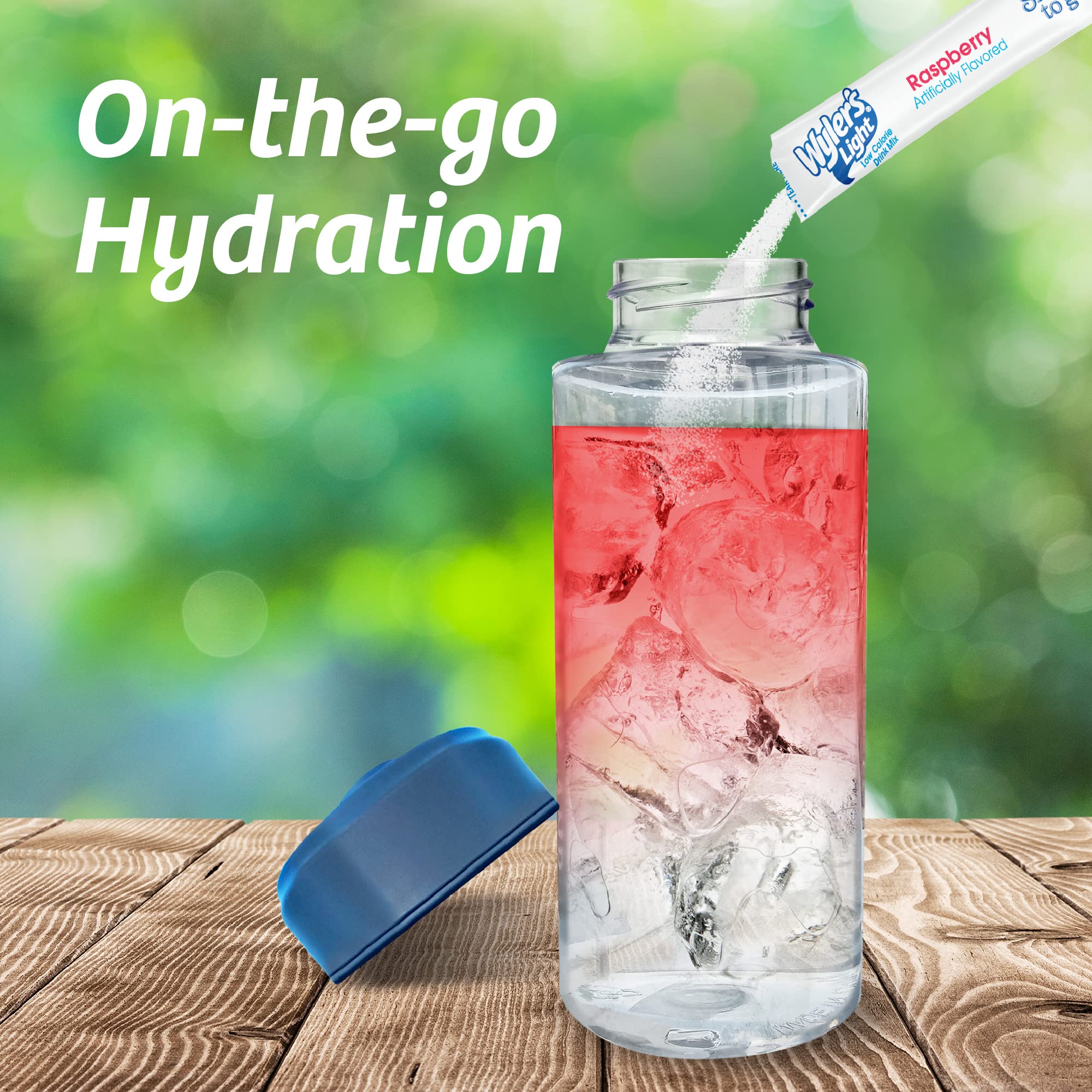 Wyler's Light Singles To Go Drink Mix, Variety 6 Pack, Pink Lemonade, Strawberry Lemonade, Fruit Punch, Cherry, Raspberry, and Raspberry Lemonade (48