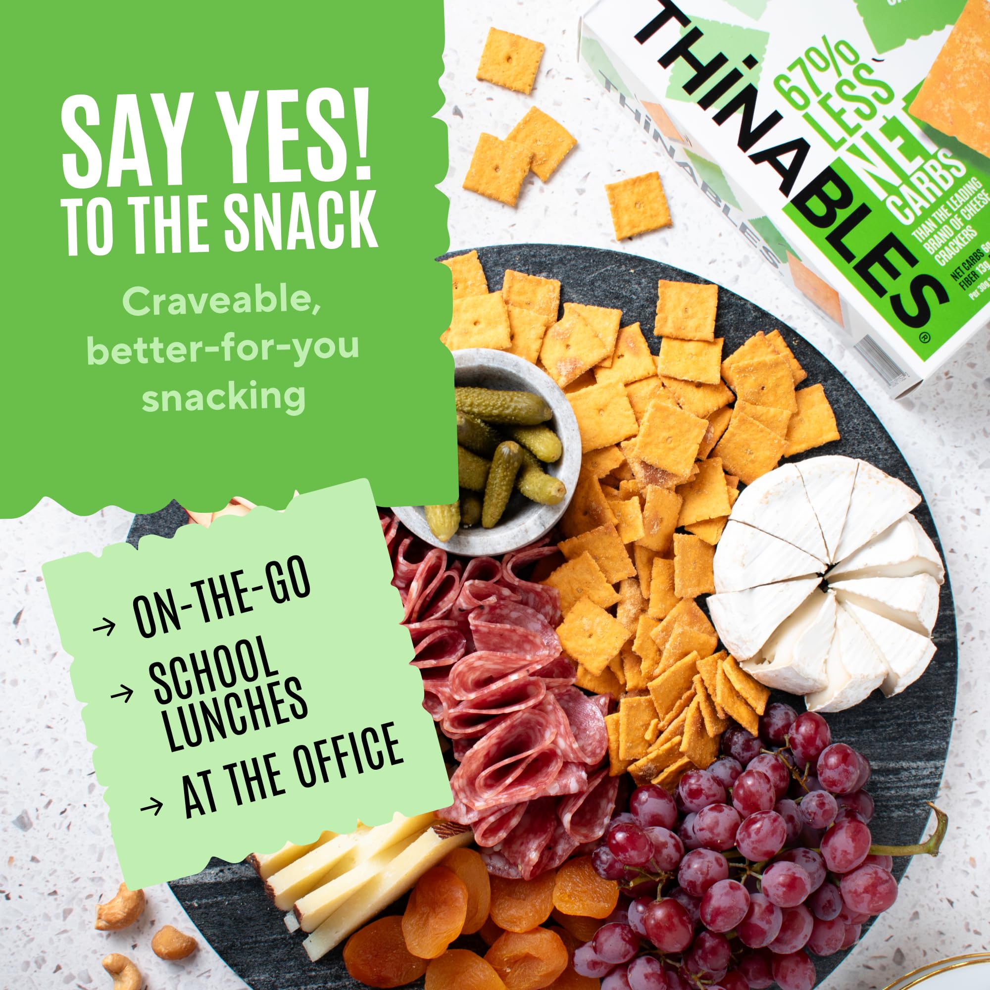 Fiber Gourmet Pepper Jack Thinables Baked Cheese Crackers - Healthy Keto Crackers with 13g Fiber, 5g Protein, 70 Calories, 6g Net Carbs - Kosher Made