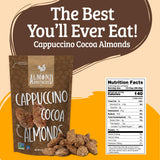 Almond Brothers Roasted Almonds - Pack of 3, 5 oz - Hand Crafted Cappuccino & Cocoa Almonds, Gluten-Free, Non-GMO