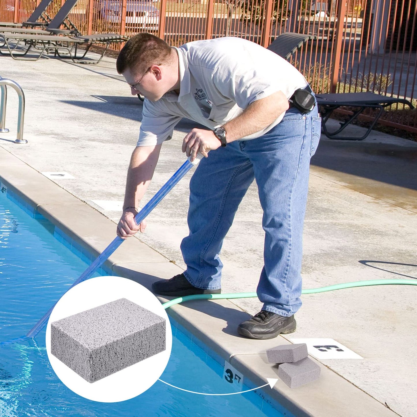 Pndeyo Pools Pumice Stone for Cleaning 2pcs, Pumice Stone for Pool Tile Toilet Bowl Bathtubs Kitchen Sink BBQ Grills Cleaning Calcium Remover Rust