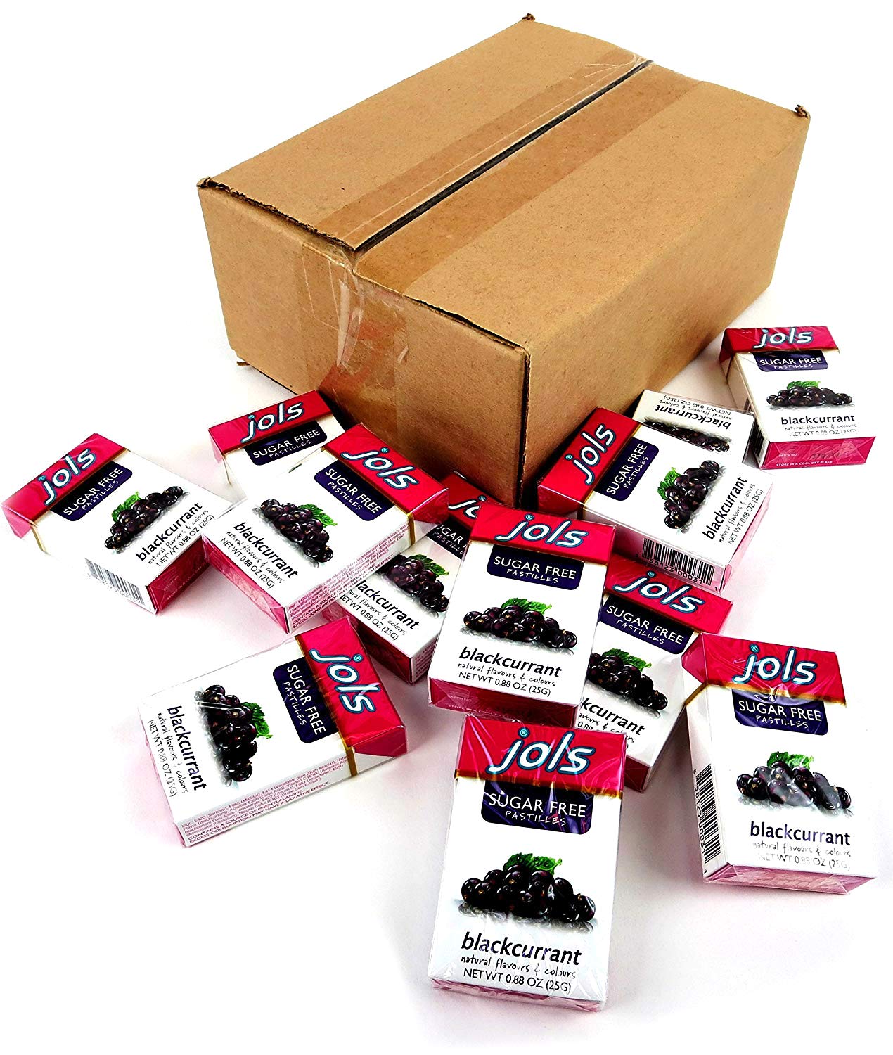 Jols Sugar Free Pastilles, Black Currant, 0.88-Ounce Boxes (Pack of 12)