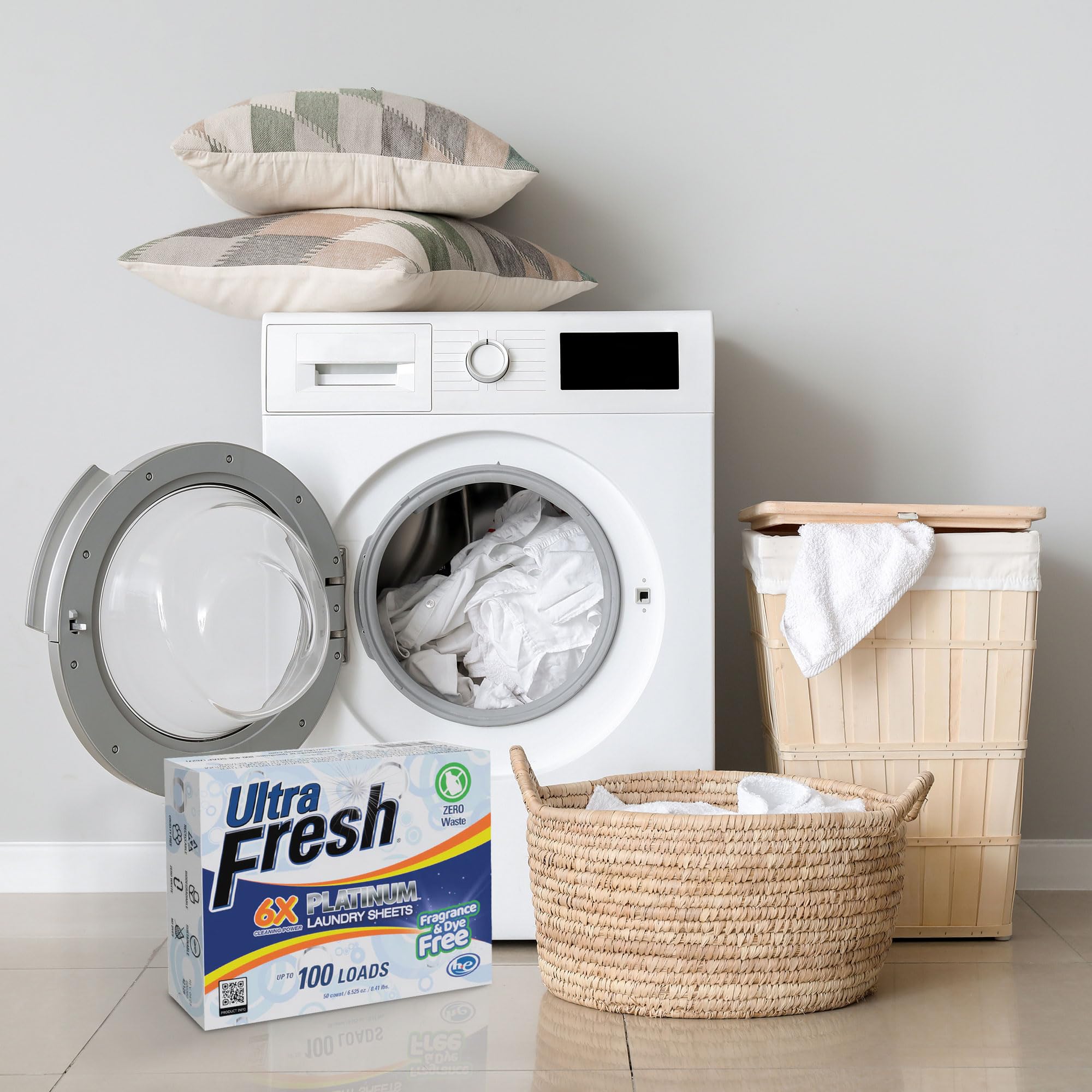 Ultra Fresh Platinum 4 Pack Laundry Soap Detergent Sheets, Ultra Concentrated, Stain Fighting, Fragrance & Dye Free, 400 Loads