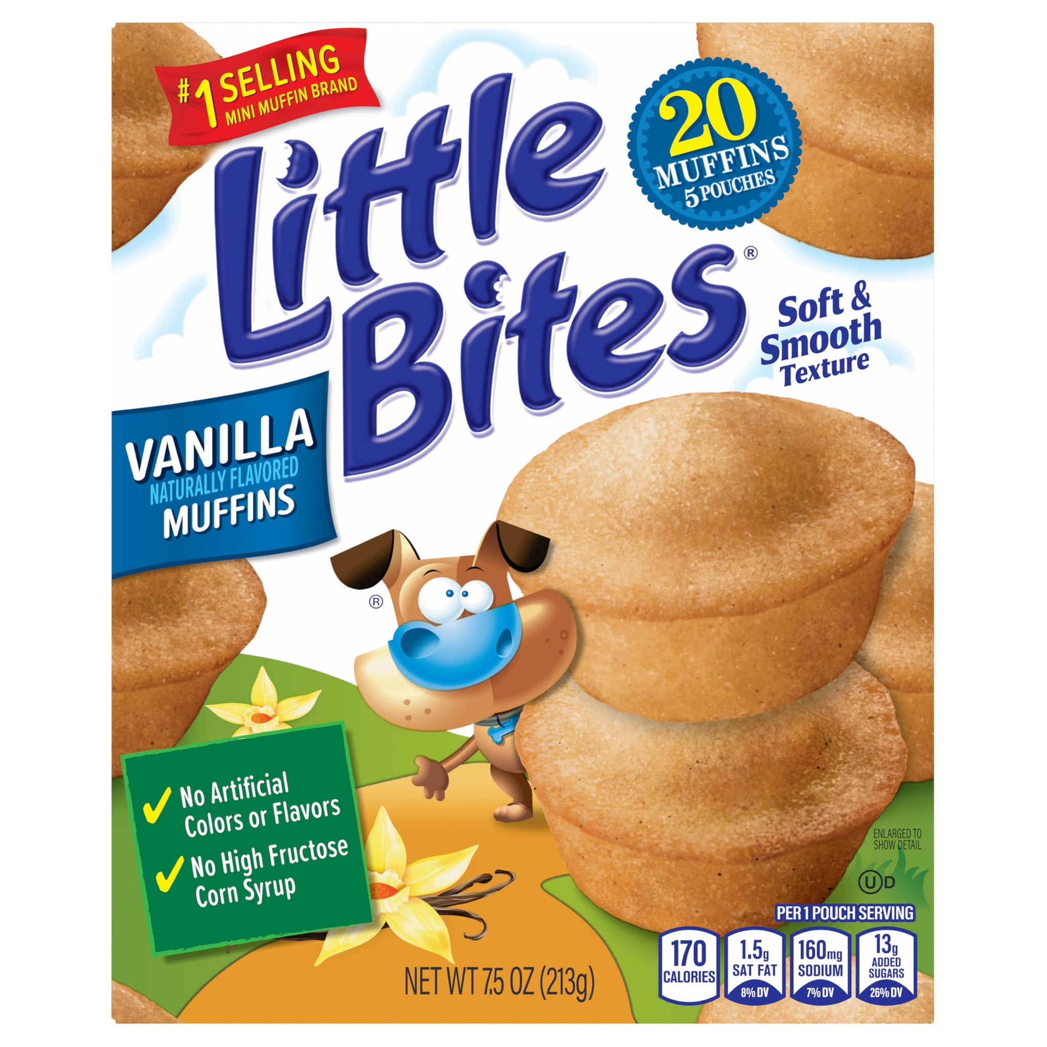Little Bites Vanilla Muffins, 5 individual packs, (1.5 oz each), Mini Muffins, 7.5 oz Multipack