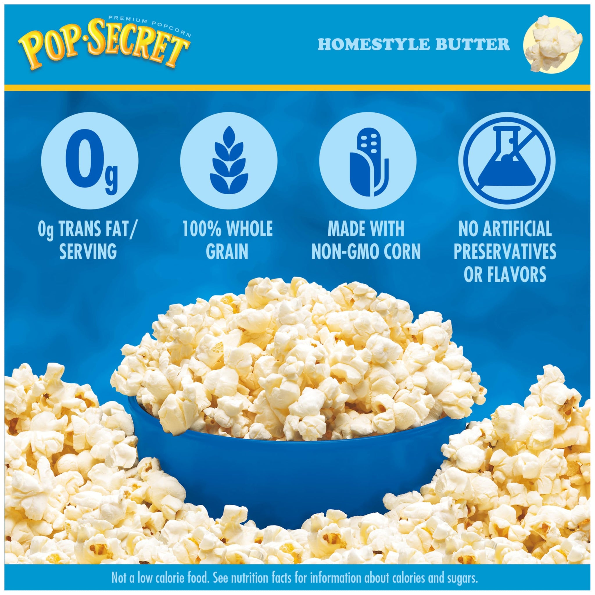 Pop Secret Microwave Popcorn, Homestyle Butter Flavor, 3.2 Oz Sharing Bags, 12 Ct