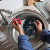 Genuine Fred Cleaning Ladies Ladybug Sponges, Set of 2 Scrubber Sponges, Gentle on Cookware, Tough on Grime, Corded Loop for Easy Drying, Fun