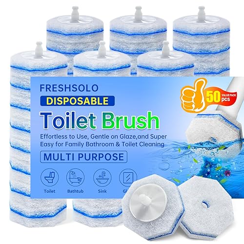 50 Count Disposable Toilet Wand Refills for Clorox, Upgraded Replacement Brush Heads Compatible With Most Toilet Wand Refill System - 5X Cleaning