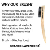 Professional Laundry Brush for Stains on Clothes, Nylon Bristles & Wooden Handle, Stain Scrubber for Hand Washing and Fabric Spot Cleaning Tool