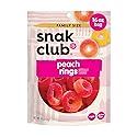 Snak Club Peach Rings Gummy Candy, Fruit Flavored Candy Gummies, Soft and Chewy, Gluten-Free and Vegan Snacks, 16 oz Resealable Bag