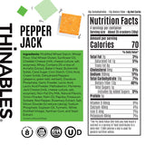 Fiber Gourmet Pepper Jack Thinables Baked Cheese Crackers - Healthy Keto Crackers with 13g Fiber, 5g Protein, 70 Calories, 6g Net Carbs - Kosher Made