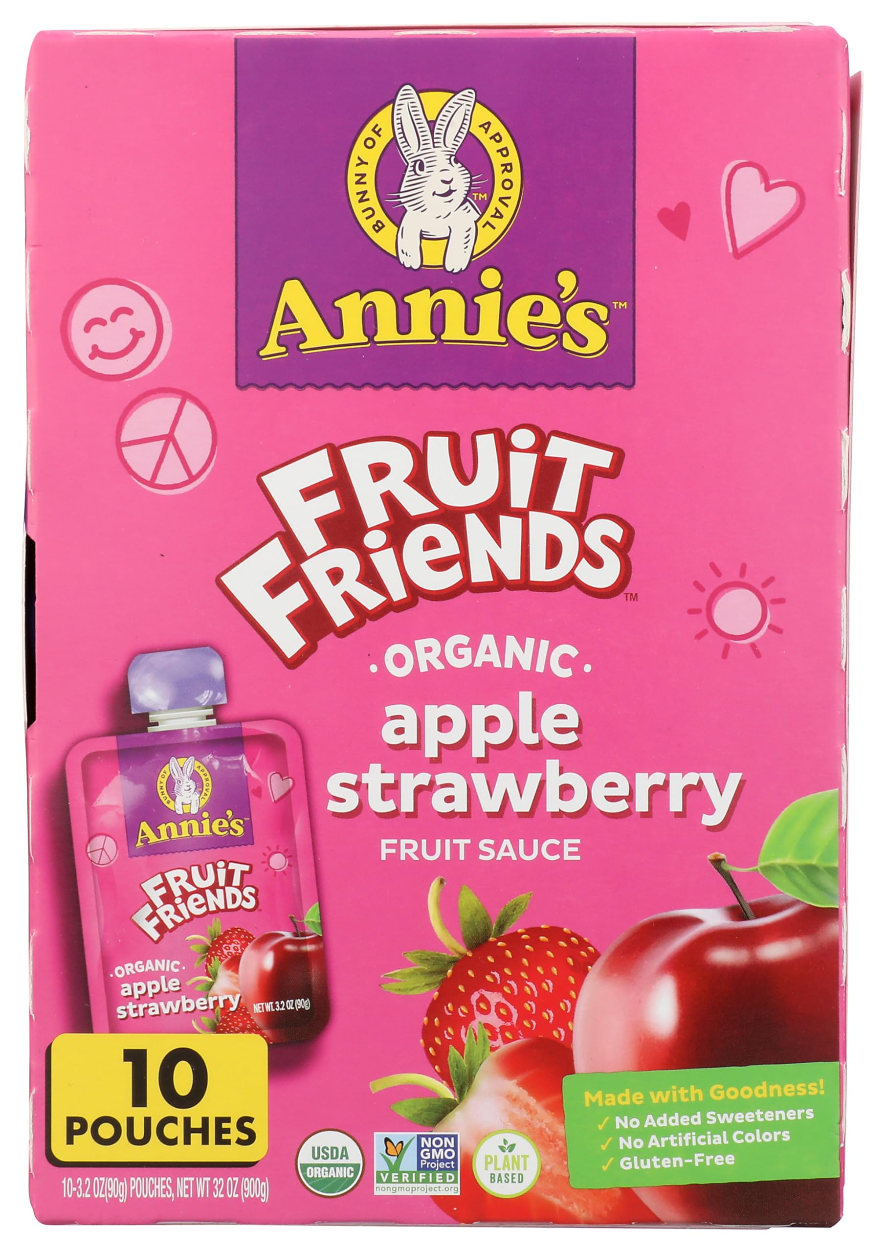 Annie's Homegrown, Fruit Sauce Strawberry Organic, 32 Ounce, 10 Pack
