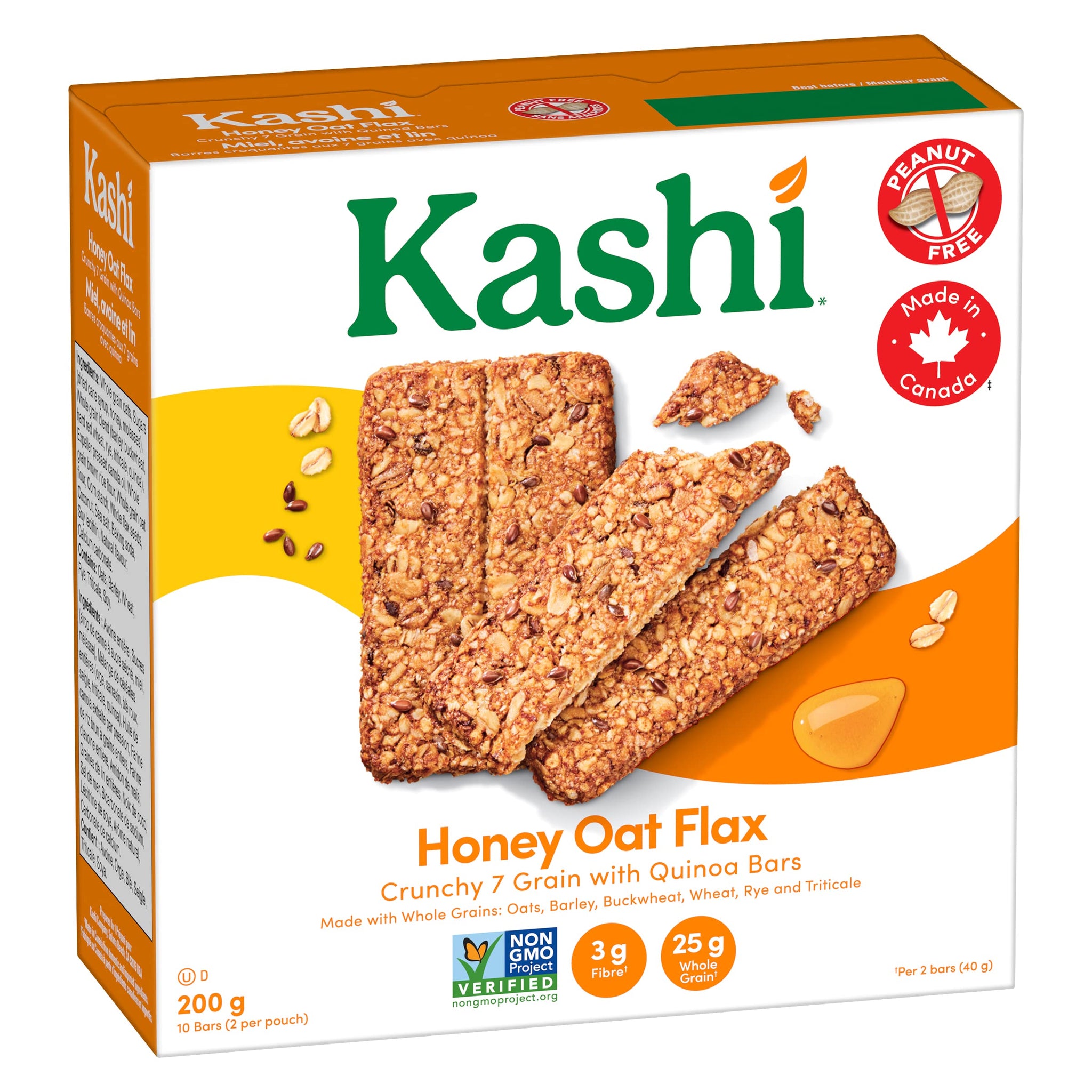 Kashi, 7 Grain, Honey Oat Flax with Quinoa, 10 bars, 200g/7.1oz, Canadian}