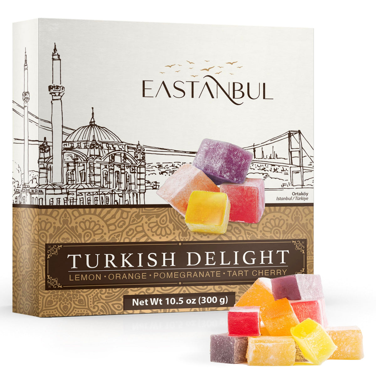 Eastanbul Turkish Delight, Turkish Delights Candy Assorted Flavor, 10.5oz