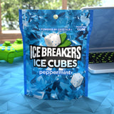 ICE BREAKERS Ice Cubes Peppermint Sugar Free Chewing Gum Pouch, 8.11 oz (100 Pieces)
