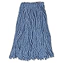 Rubbermaid Commercial F51612BLUCT Cotton/Synthetic Cut-End Blend Mop Head, 16oz, 1" Band, Blue (Case of 12)