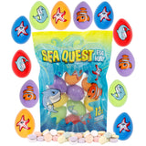 Pre-Filled Ocean Themed Easter Eggs with Candy, Sea Animal Themed Egg Hunt Supplies, 12 Total (Ocean)