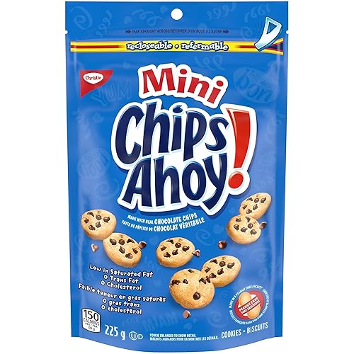 Chips Ahoy! Original, Bag of Mini Chocolate Chip Cookies, 1 Pack, 225g/7.9oz, (Imported from Canada)