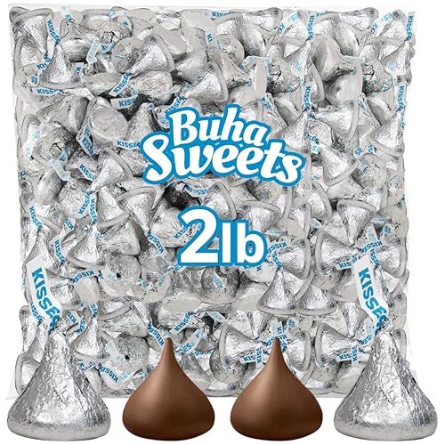 Bulk Milk Chocolate Candy 2 Pound Approx. 200 Pieces - Individually Wrapped Silver Foil Milk Chocolate Candy for Party Favors, Candy Buffets, Gifts