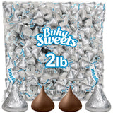 Bulk Milk Chocolate Candy 2 Pound Approx. 200 Pieces - Individually Wrapped Silver Foil Milk Chocolate Candy for Party Favors, Candy Buffets, Gifts