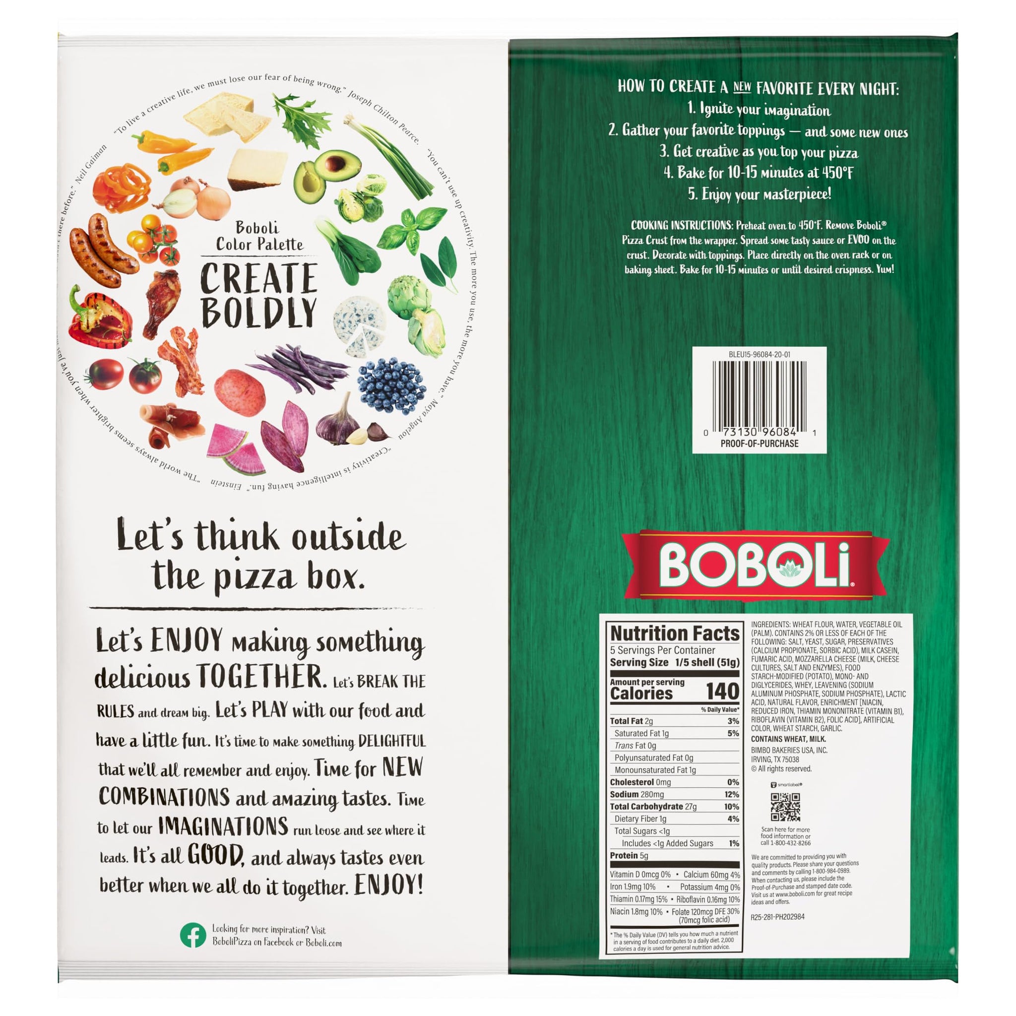 Boboli 12" Original Thin Pizza Crust, Ready-made, Thin and Crispy Plain Cooked Pizza Dough, 9 oz Bag