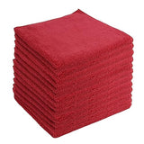 JD Homease Microfiber Cleaning Cloths,12 Pack, 16"x16", All-Purpose, Softer, Highly Absorbent, Lint-Free, Reusable, Washable Pro Towels, Red