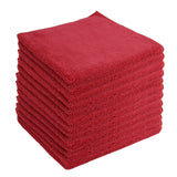 JD Homease Microfiber Cleaning Cloths,12 Pack, 16"x16", All-Purpose, Softer, Highly Absorbent, Lint-Free, Reusable, Washable Pro Towels, Red