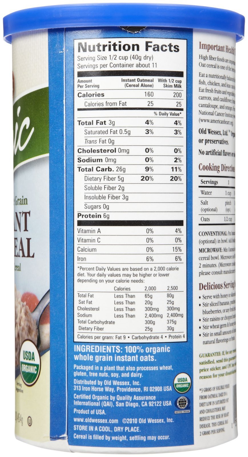 Old Wessex Organic Instant Breakfast Cereal, 16 oz