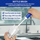CELOX Kitchen Scrub Brush Set with Ergonomic Handle, Deep Cleaning Brushes, Include Dish Brush (Blue)